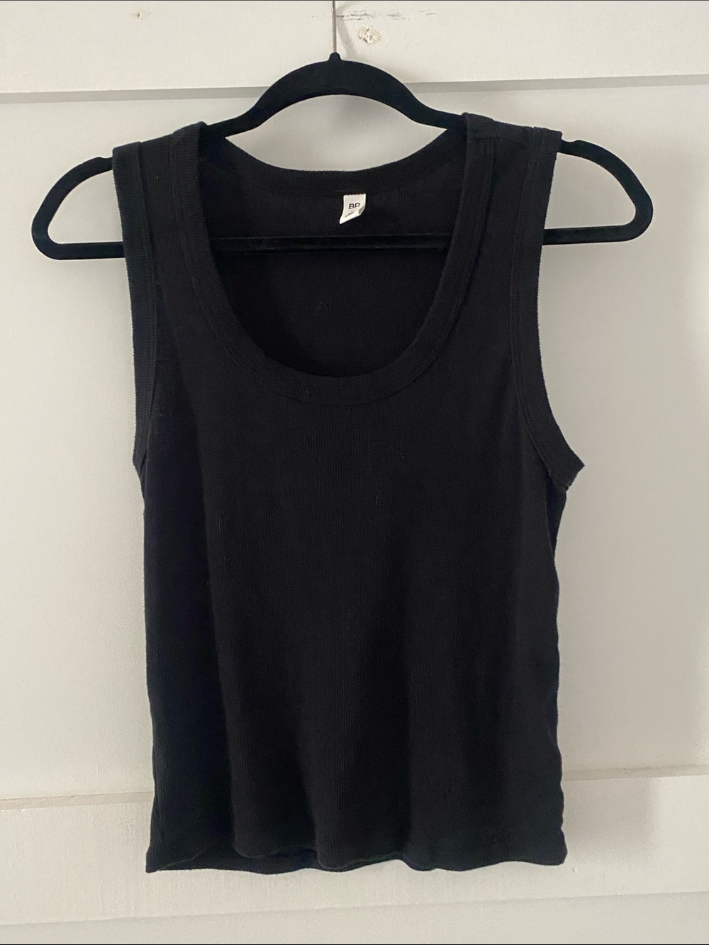bp Black Ribbed Scoop Neck Tank Top